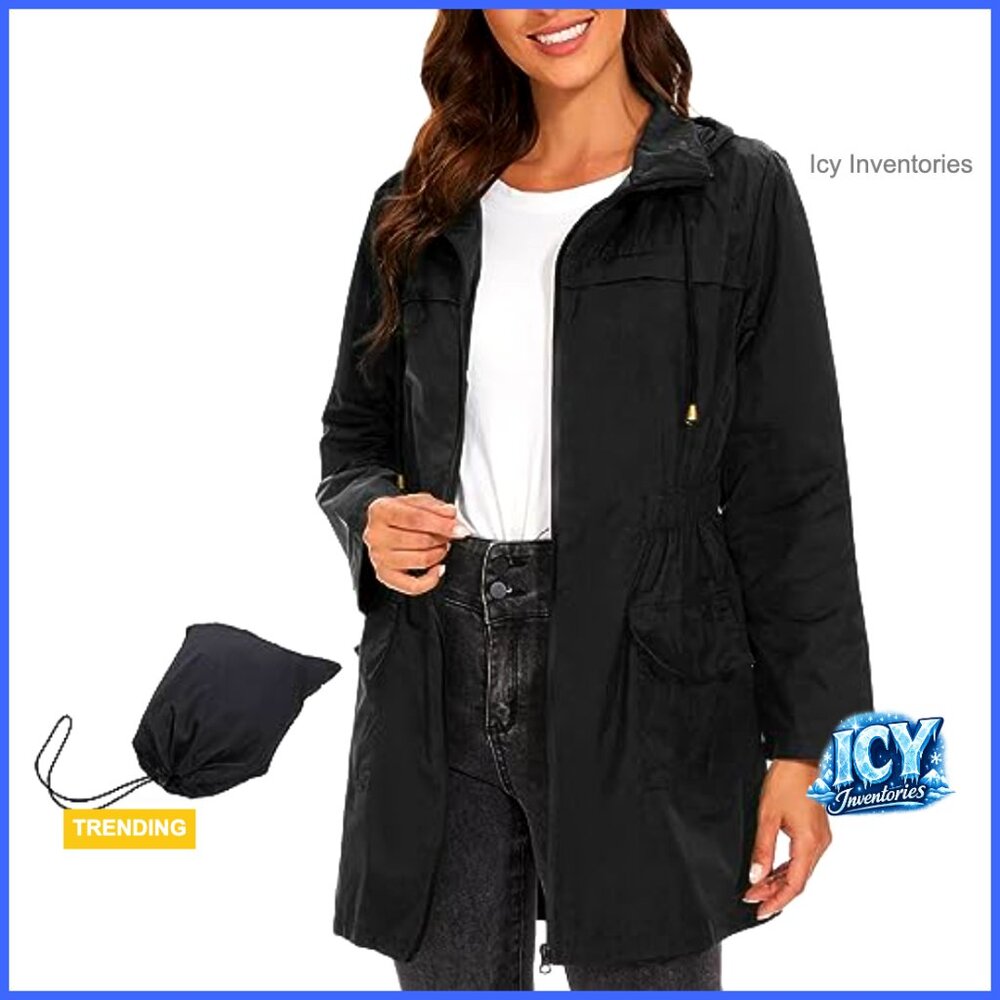 Waterproof Polyester Packable Rain Jacket With Ho… - image 7